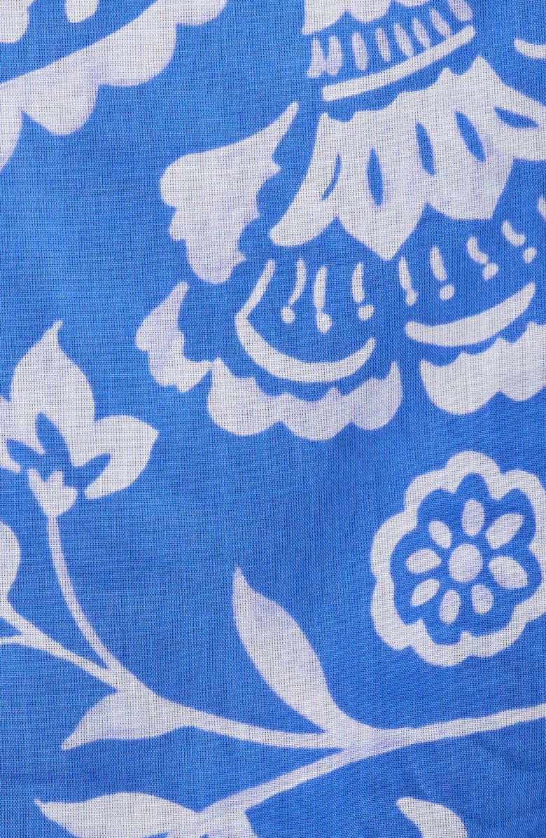 SUGARLIPS Marny Floral Ziva Ruffle Blouse, Alternate, color, Blue White