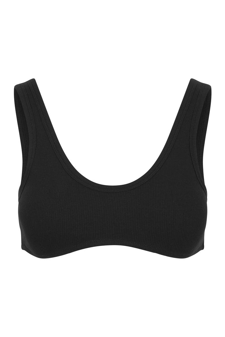 The Organic Cotton Dip Front Bralette, Alternate, color, Black