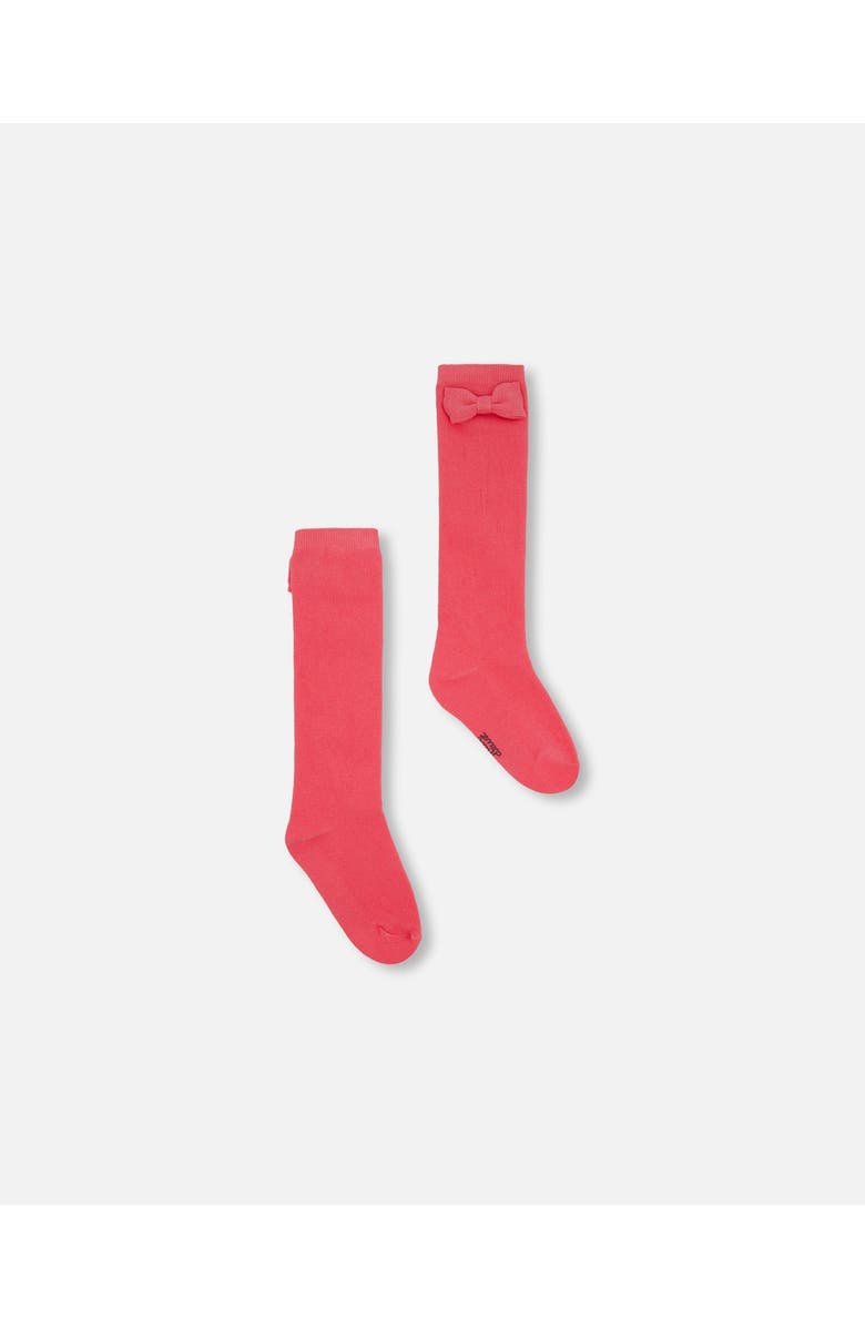 Deux par Deux Girl's Bow Knee Socks Magenta, Alternate, color, 