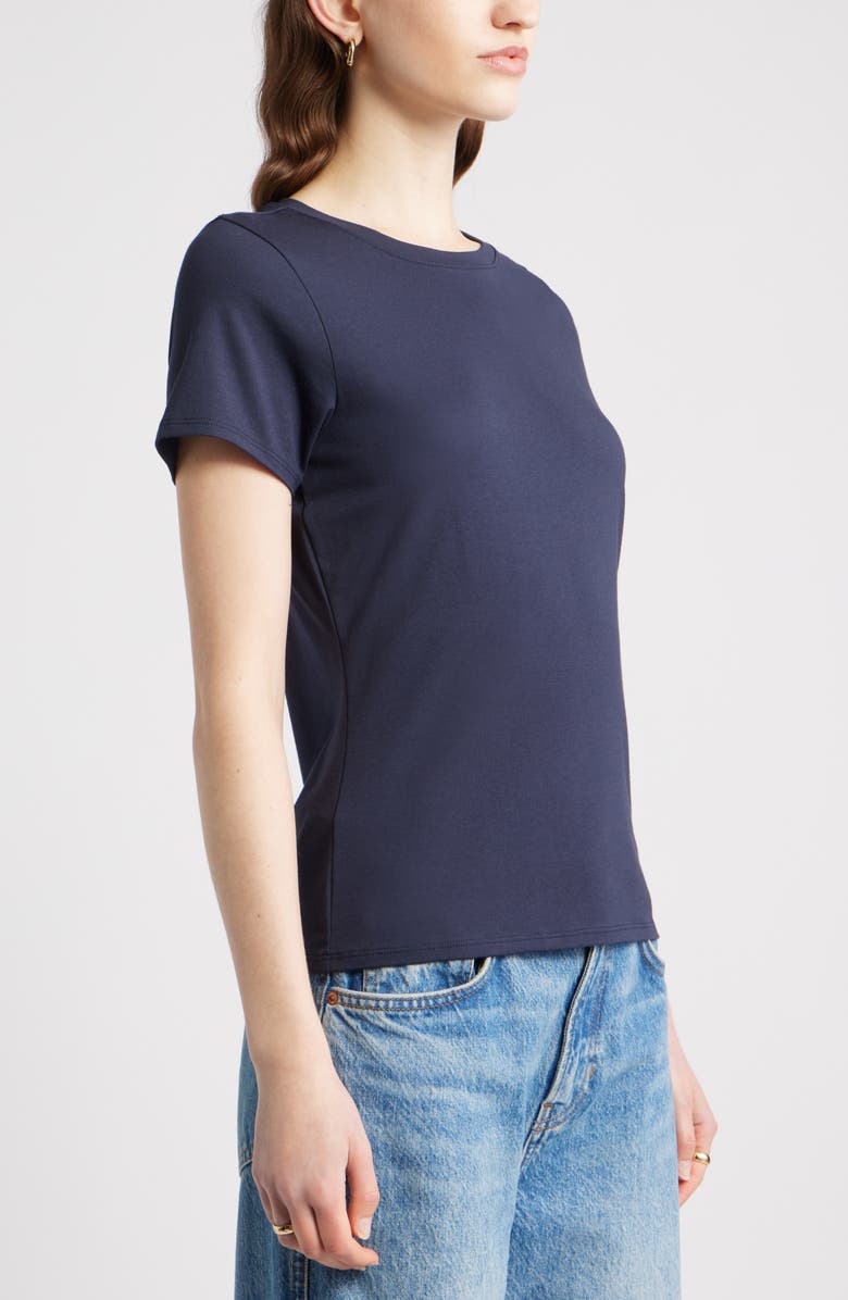 Nordstrom Pima Cotton Blend Crewneck T-Shirt, Alternate, color, Navy Night