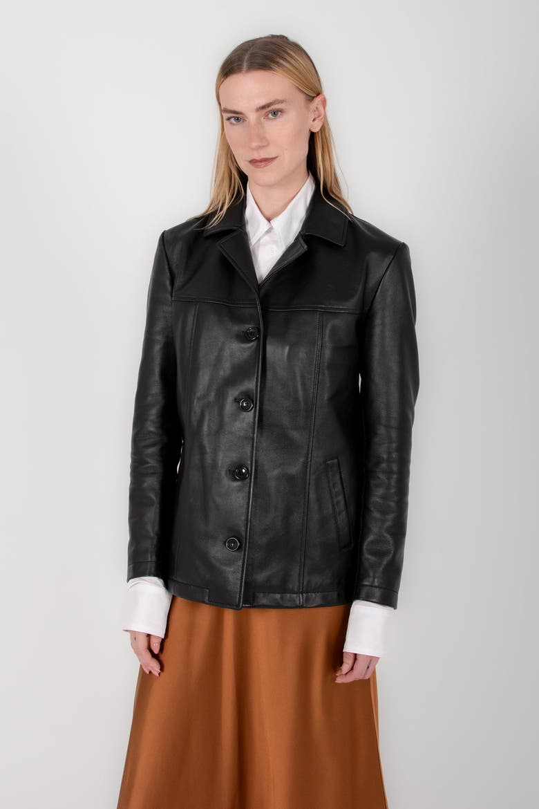Sonia Leather Jacket, Alternate, color, Black