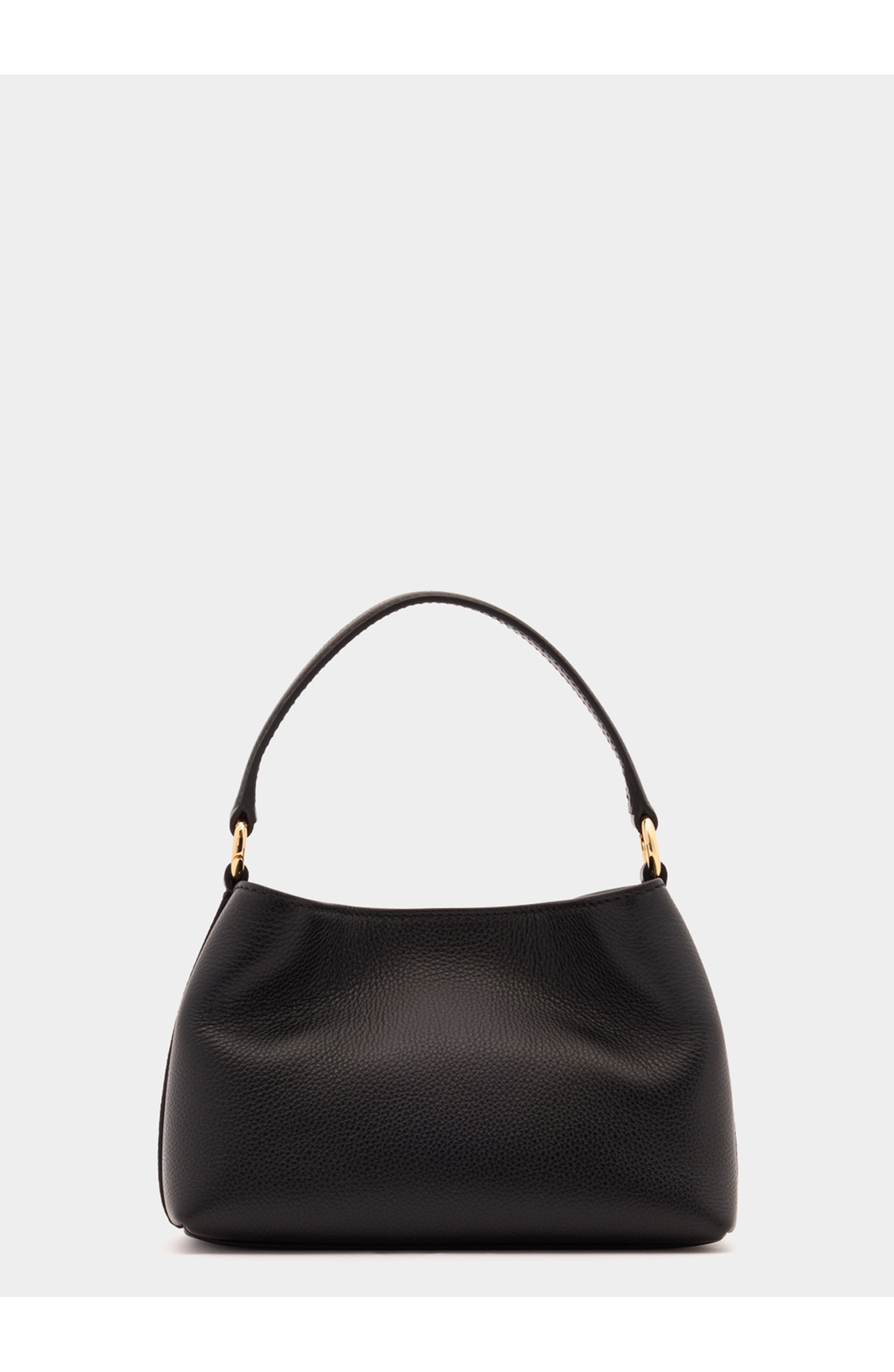 Bally Lock Me Minibag in Grained Leather, Alternate, color, Black