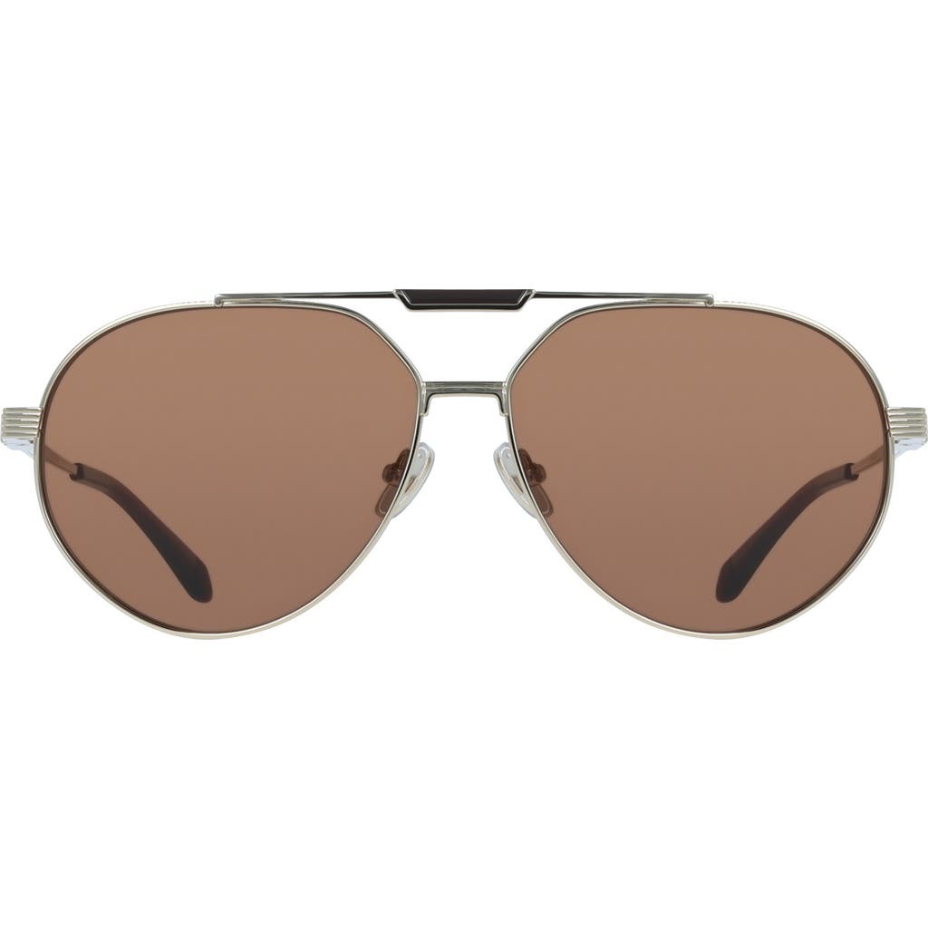 Ferragamo 62mm Oversize Aviator Sunglasses In Shiny Gold