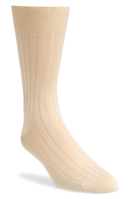 Canali Cotton Rib Dress Socks in Natural  product