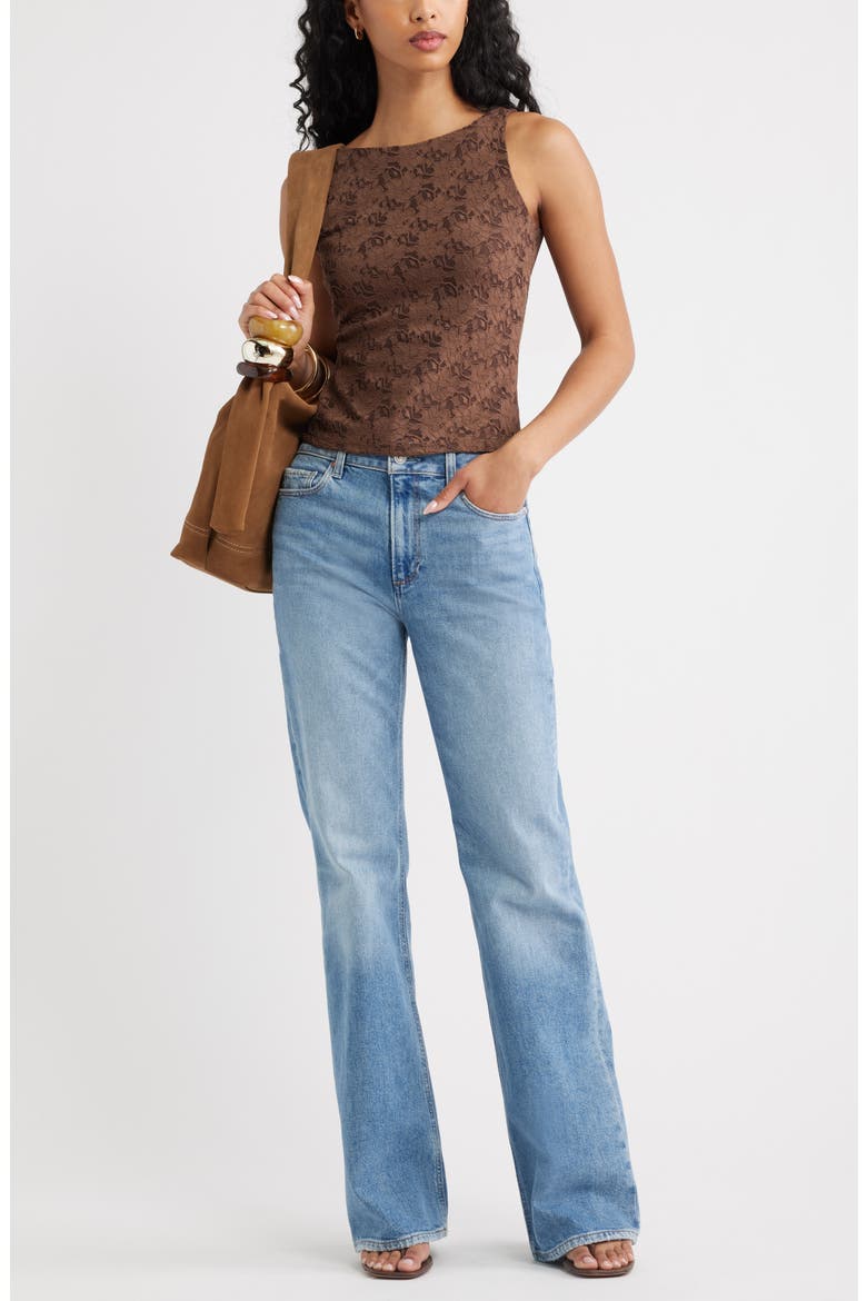 Sleeveless Lace Shell, Alternate, color, BROWN TERRA