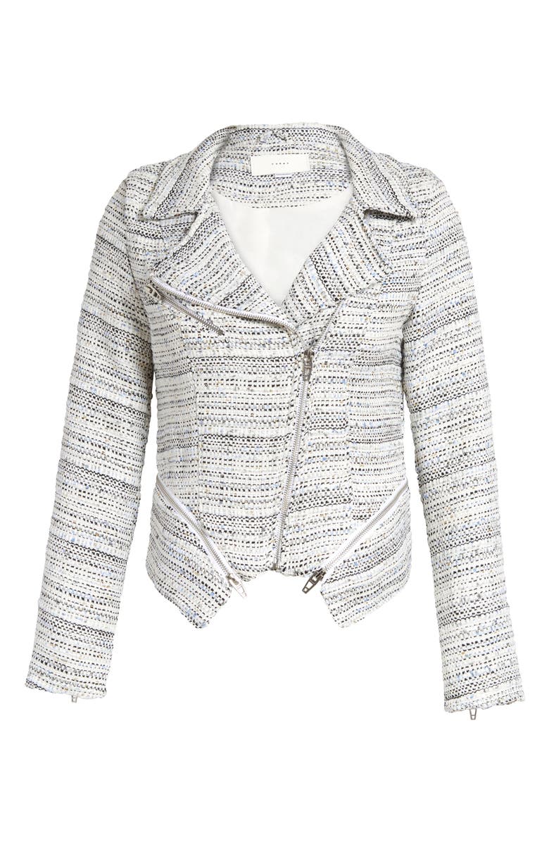 BLANKNYC Tweed Fitted Zipper Moto Jacket, Main, color,