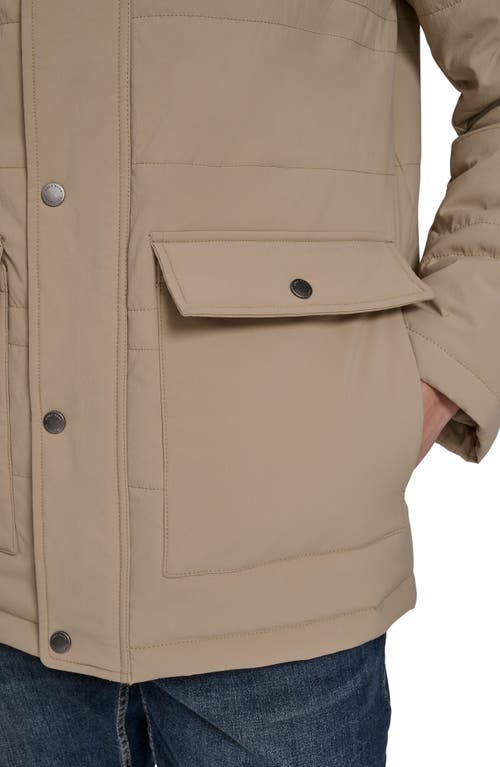 Cole Haan Signature Stretch Crinkle Puffer Jacket In Neutral