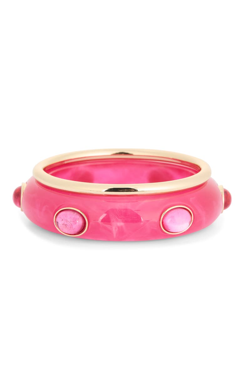 2-Pack Resin & Metal Bangle Bracelets, Main, color, RASPBERRY- GOLD