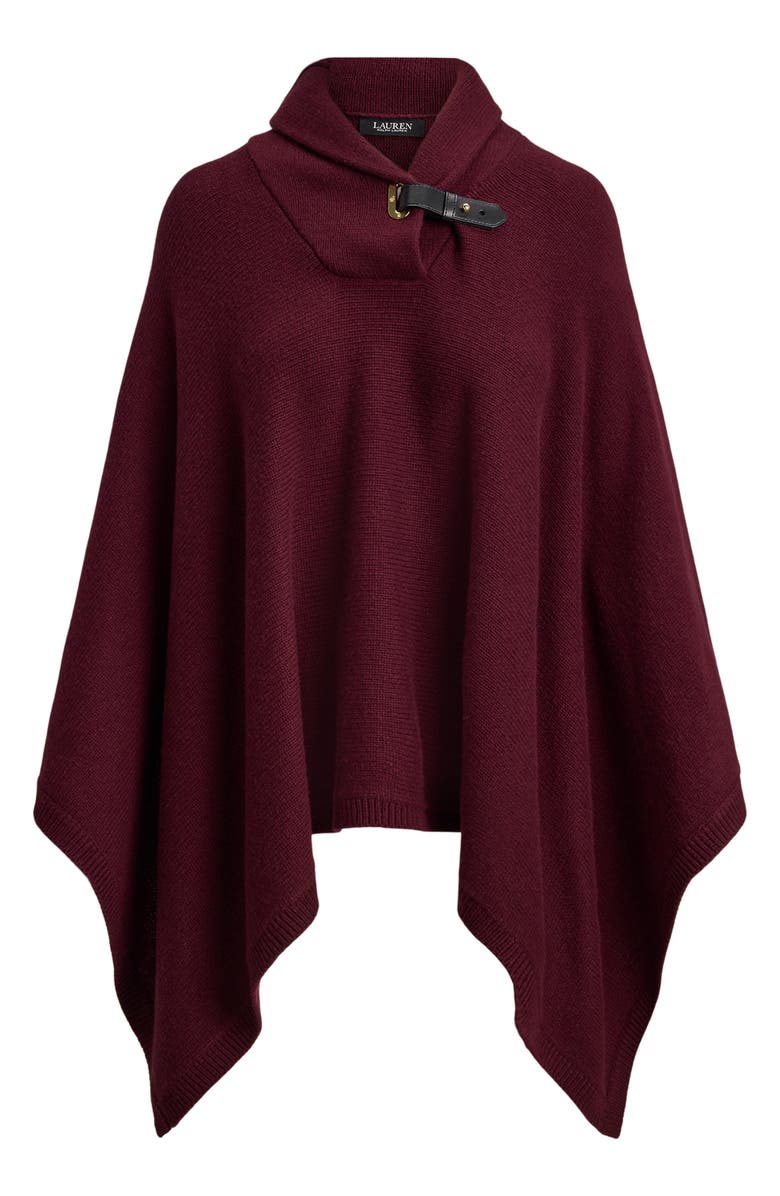 Lauren Ralph Lauren Wool Blend Cape, Alternate, color, Dark Garnet