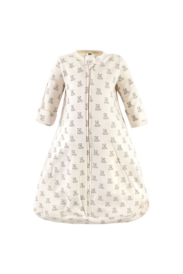 Cotton Long-Sleeve Wearable Sleeping Bag, Alternate, color, Teddy Bear Long Sleeve
