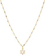 MARLYN SCHIFF Star of David Pavé Pendant Necklace
