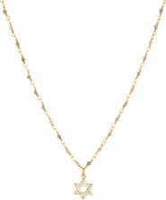 MARLYN SCHIFF Star of David Pavé Pendant Necklace