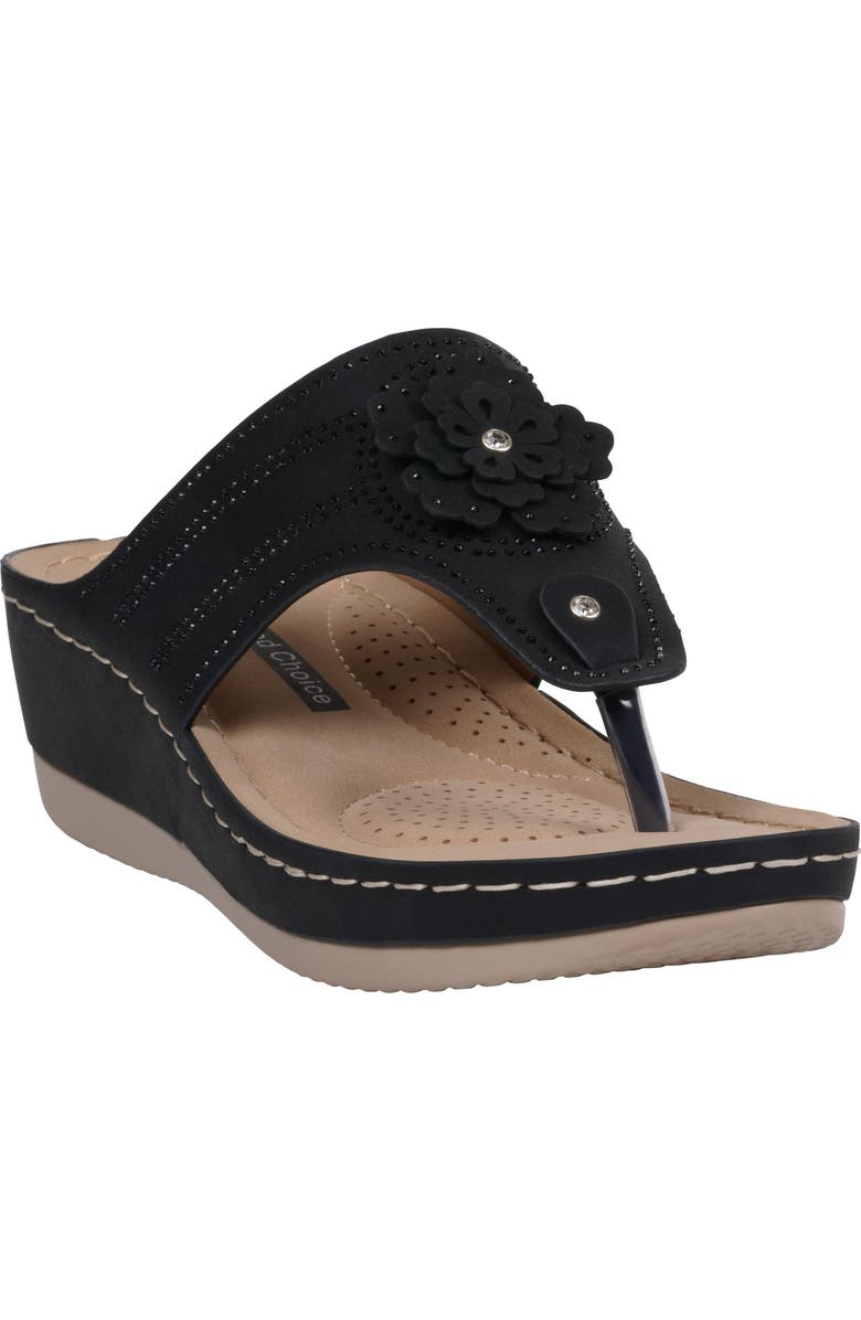 GC SHOES Cora Wedge Sandal, Main, color, Black