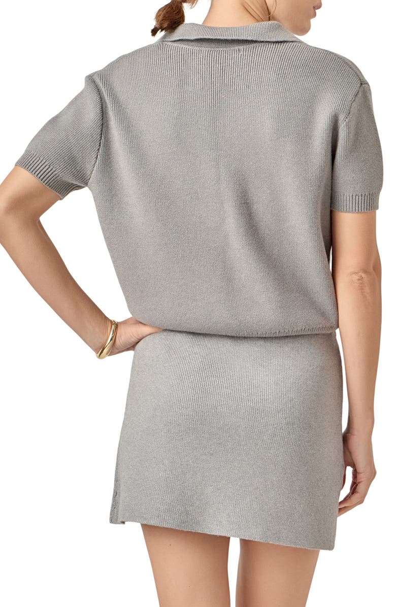 English Factory Johnny Collar Knit Top, Alternate, color, Heather Grey