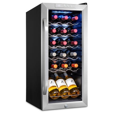 18 Bottle Compressor Wine Refrigerator, Freestanding Wine Cooler with Lock