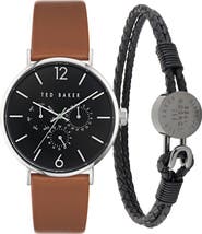 Ted Baker Phylipa Chronograph Leather Strap Watch & Bracelet Set, 41mm