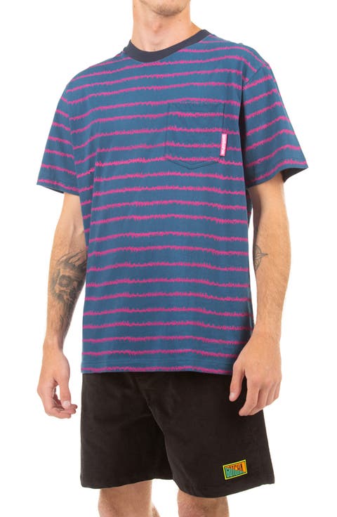 EKG Stripe Cotton Pocket T-Shirt