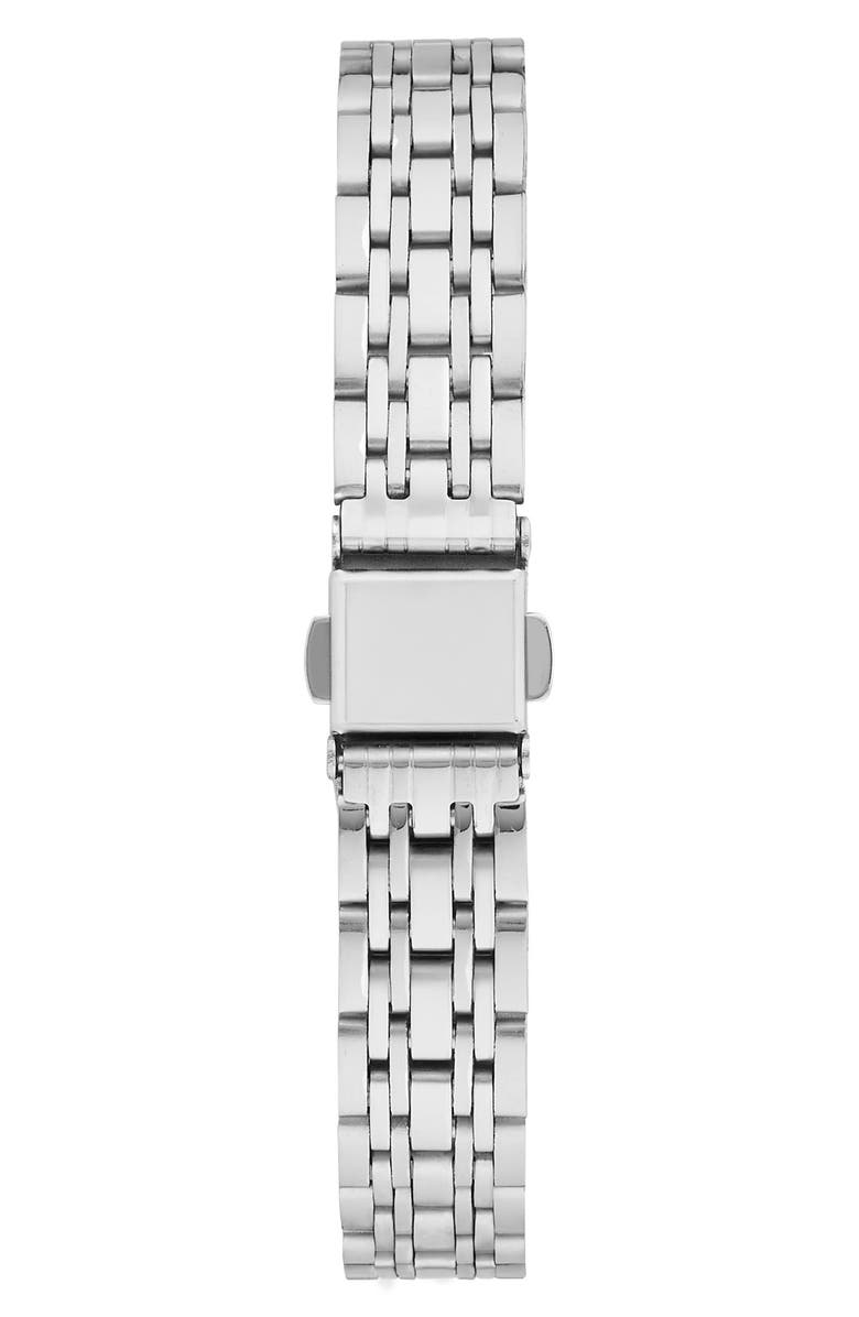 BCBG Fluted Mother-of-Pearl & Crystal Bracelet Watch, 33mm, Alternate, color, Silver