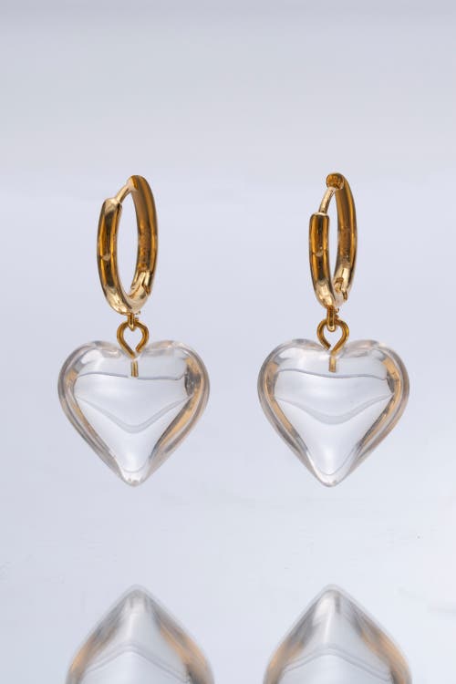Classicharms Frost Heart Necklace And Earrings Set In Gold