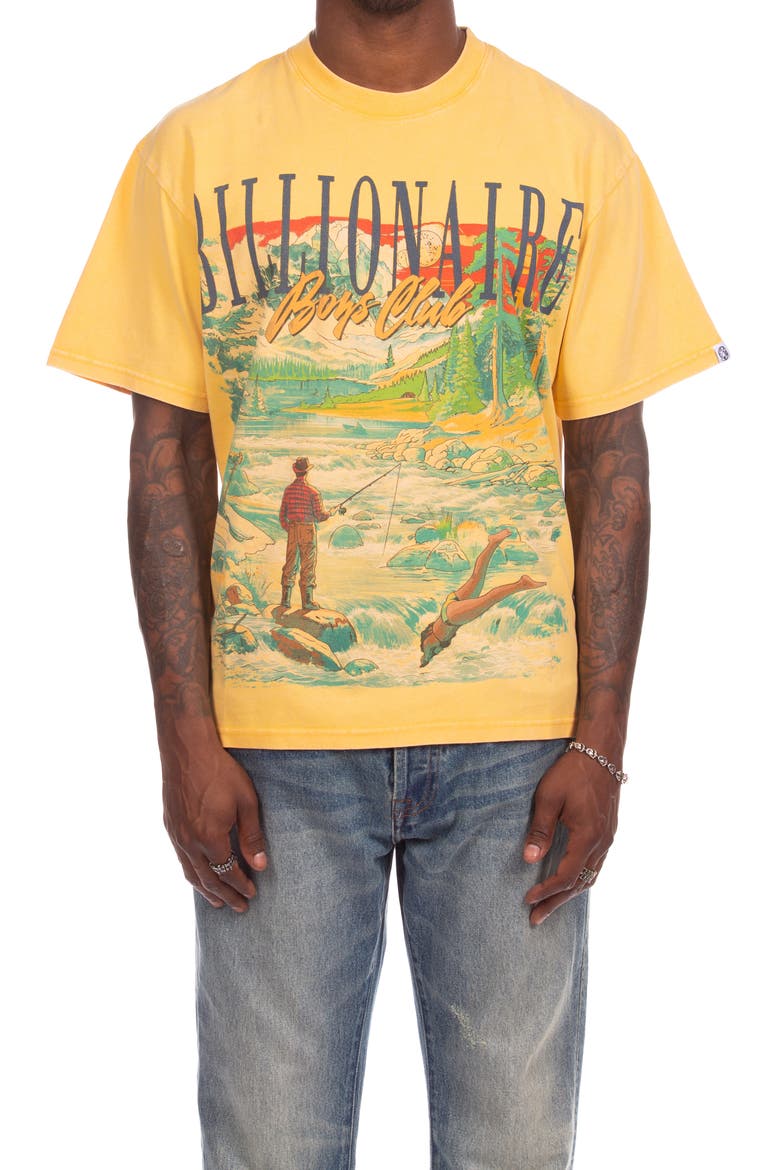 Great Outdoors Graphic T-Shirt, Main, color, PALE MARIGOLD