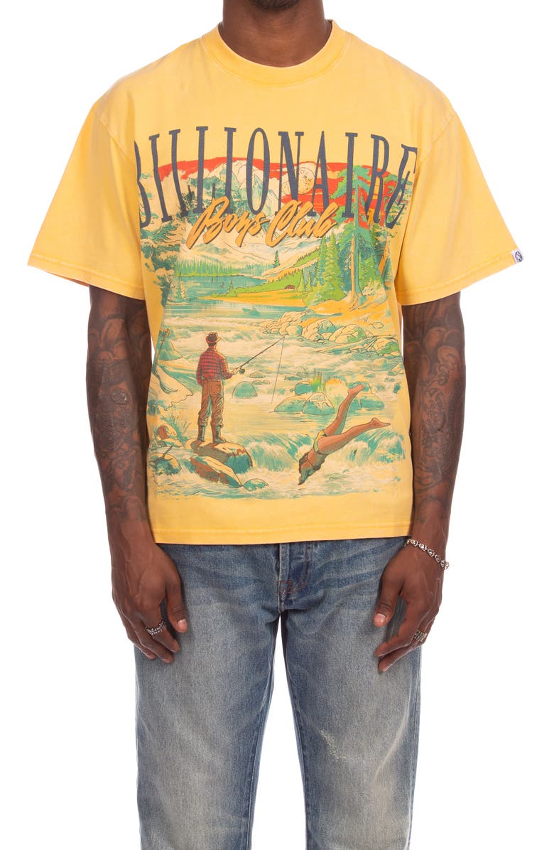 Billionaire Boys Club Great Outdoors Graphic T-Shirt, Main, color, Pale Marigold