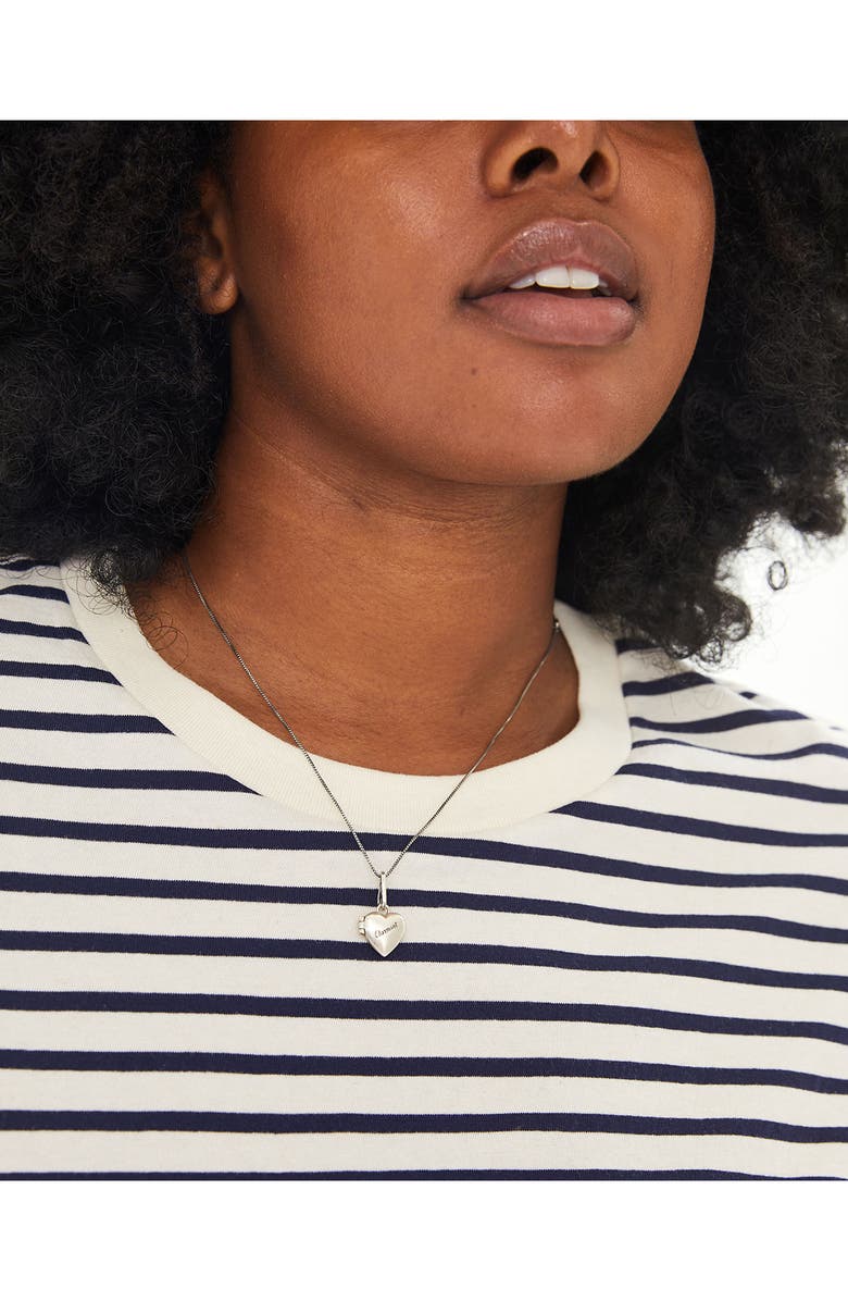 Clare V. Charmant Heart Locket, Alternate, color, Silver