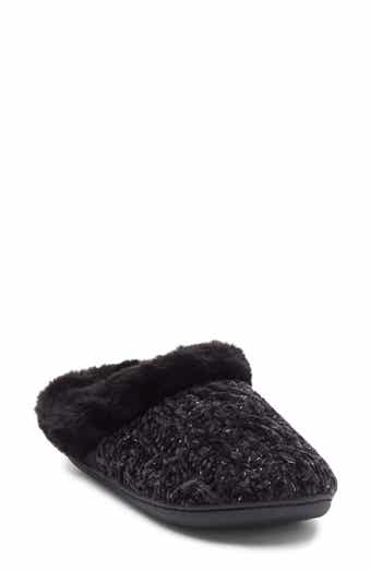 R.G. Barry Chenille witj Faux Fur Collar Clog Slipper