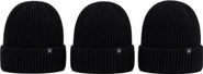 HOT PAWS Women's 3-Pack Fleece Lined Rib Knit Beanie Set