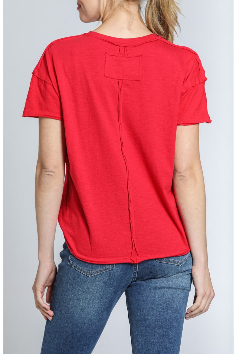 Boyfriend Cotton T-shirt, Alternate, color, ROCCO RED