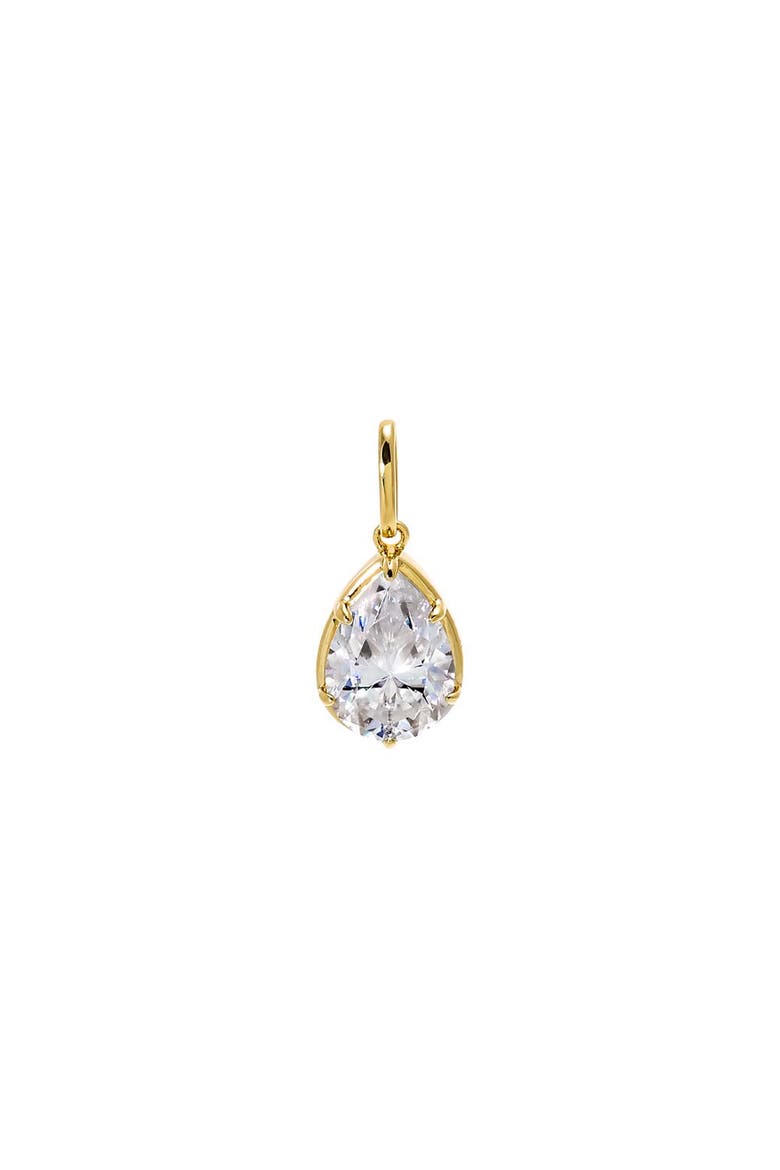 Moissanite Pear Bezel Pendant Charm, Main, color, Gold