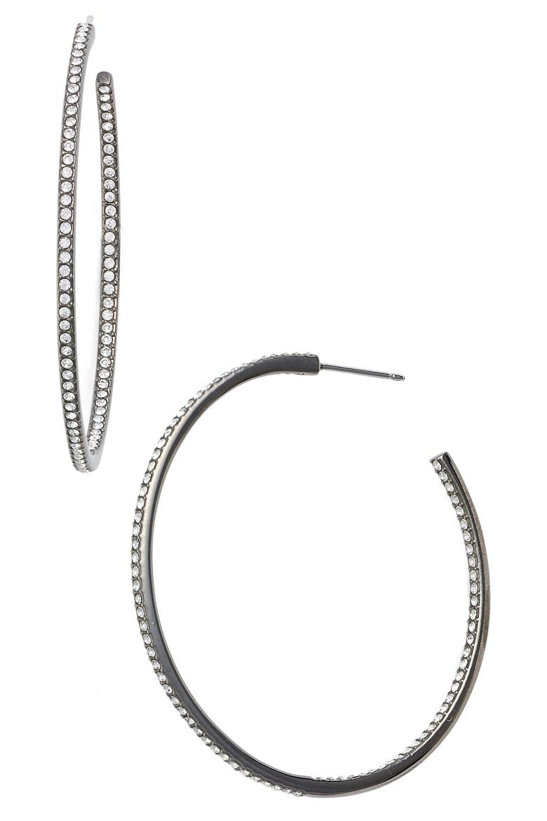 Medium Inside Out Hoop Earrings (Nordstrom Exclusive), Main, color, BLACK