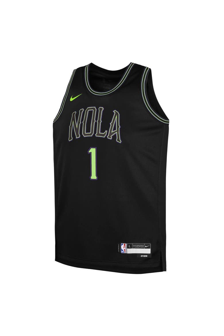 Youth Nike Zion Williamson Black New Orleans Pelicans 2025/26 City Edition Swingman Jersey, Alternate, color, Black