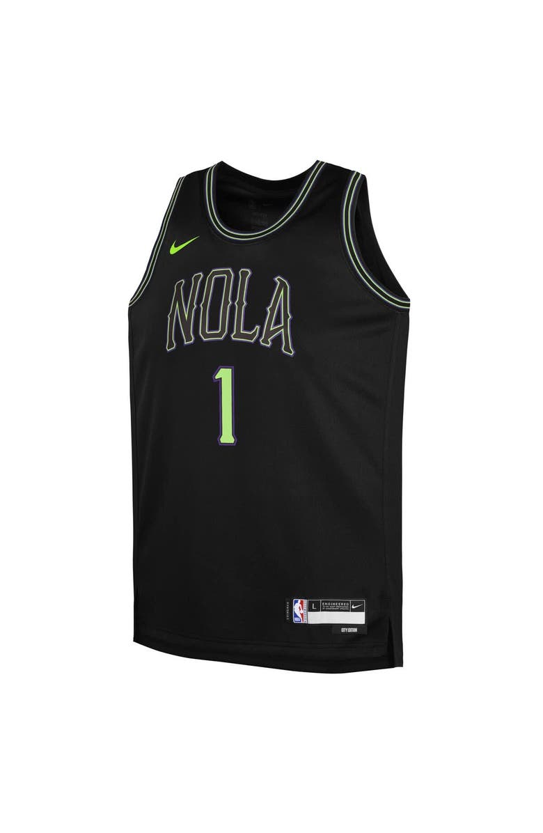 Nike Youth Nike Zion Williamson Black New Orleans Pelicans 2025/26 City Edition Swingman Jersey, Alternate, color, Black