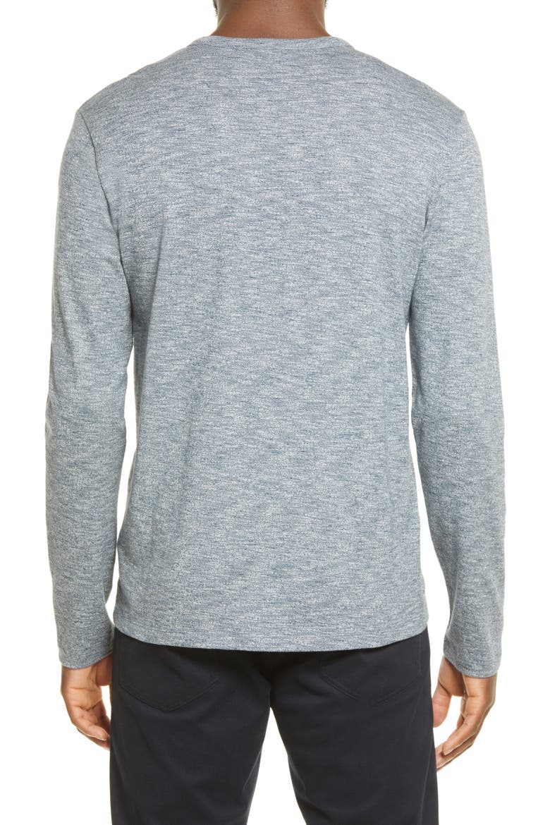 Mouliné Cotton Long Sleeve T-Shirt, Alternate, color, STEEL BLUE/OFF WHITE
