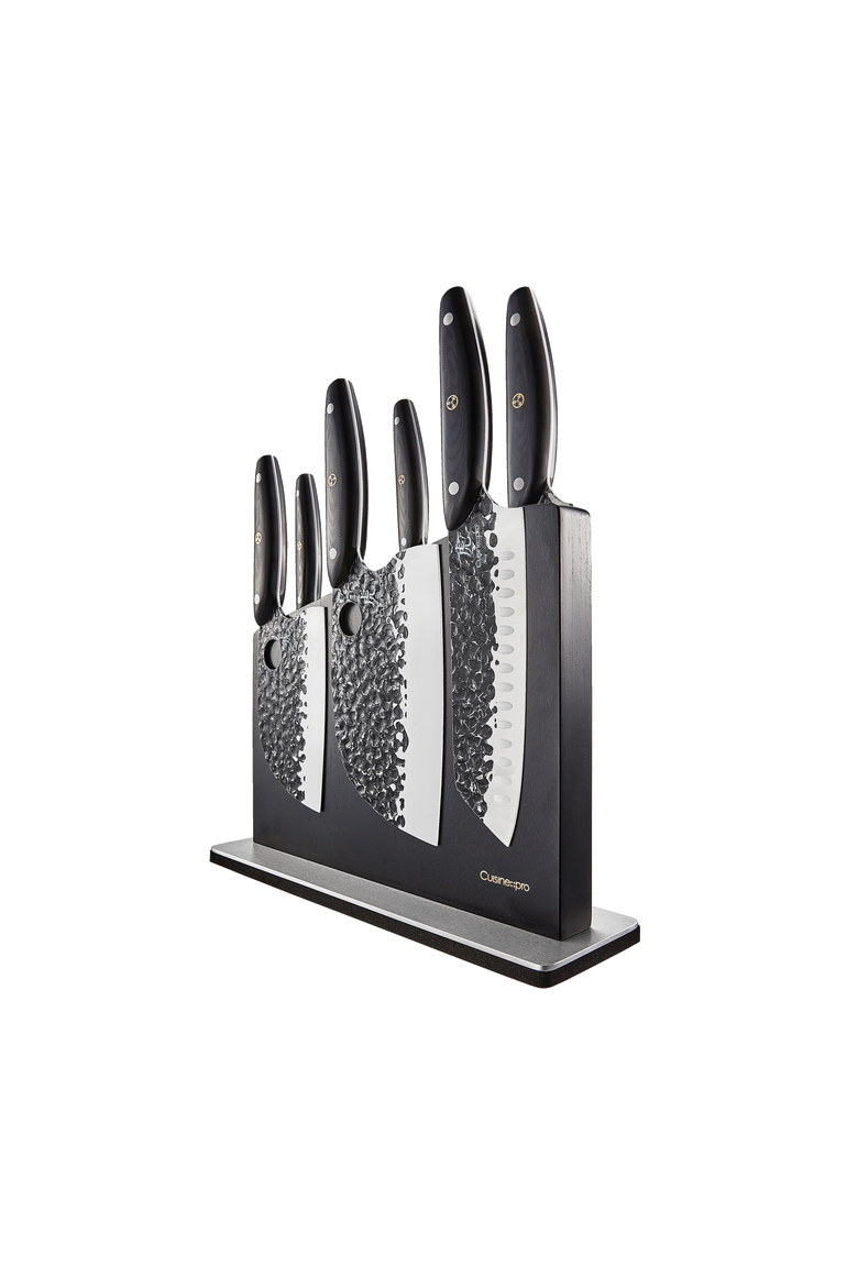 KUROI KIBA 7-Piece Knife Block, Main, color, Silver