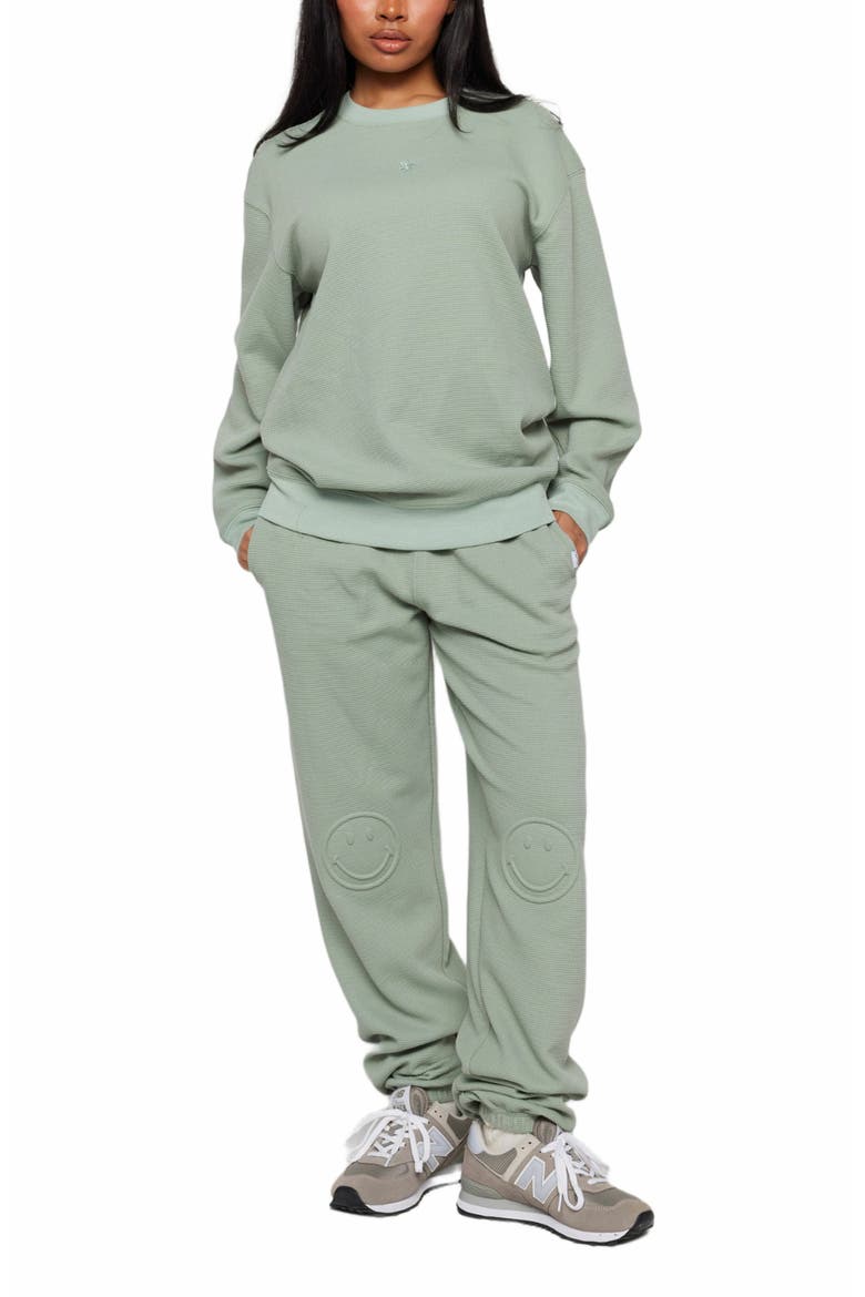 SMILEY THERMAL CREWNECK, Alternate, color, GREEN