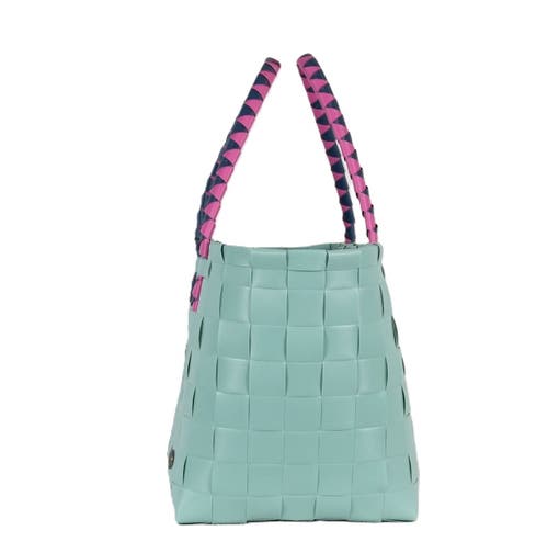 Shop Handed By Paris Brights Recycled Tote Bag In Dusty Turquoise