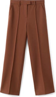MANGO Pleated Straight Leg Pants
