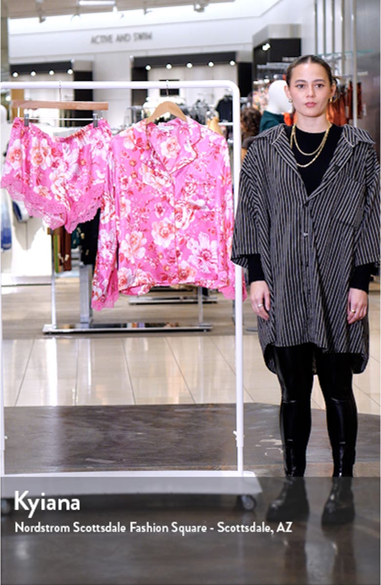 My Valentine Floral Lace Trim Satin Short Pajamas, sales video thumbnail