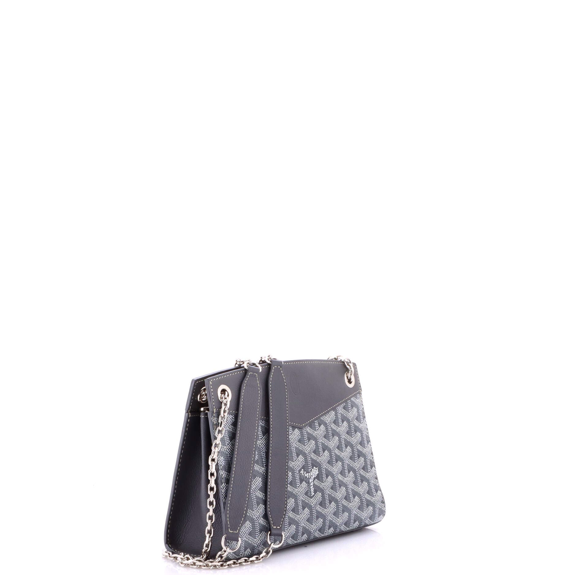 Pre-Owned Goyard Structured Rouette Chain Shoulder Bag Coated Canvas Mini, Alternate, color, Gray