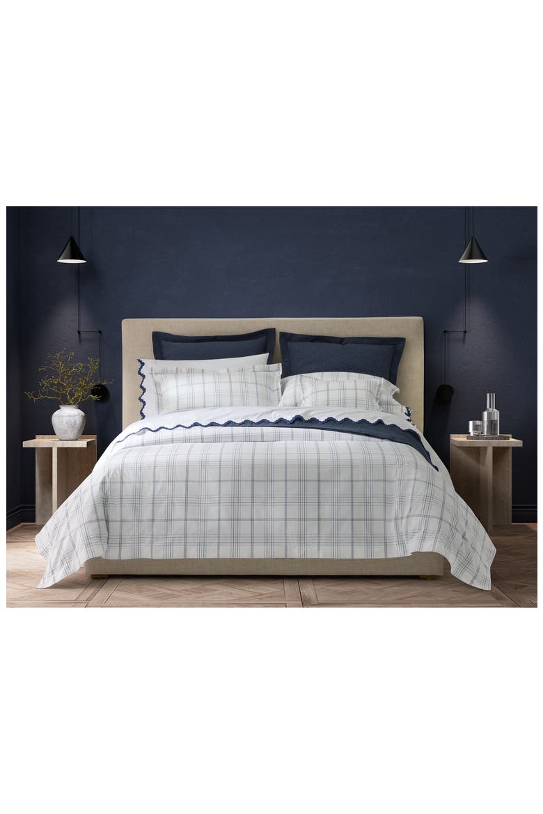 August Plaid Duvet Cover, Alternate, color, NAVY