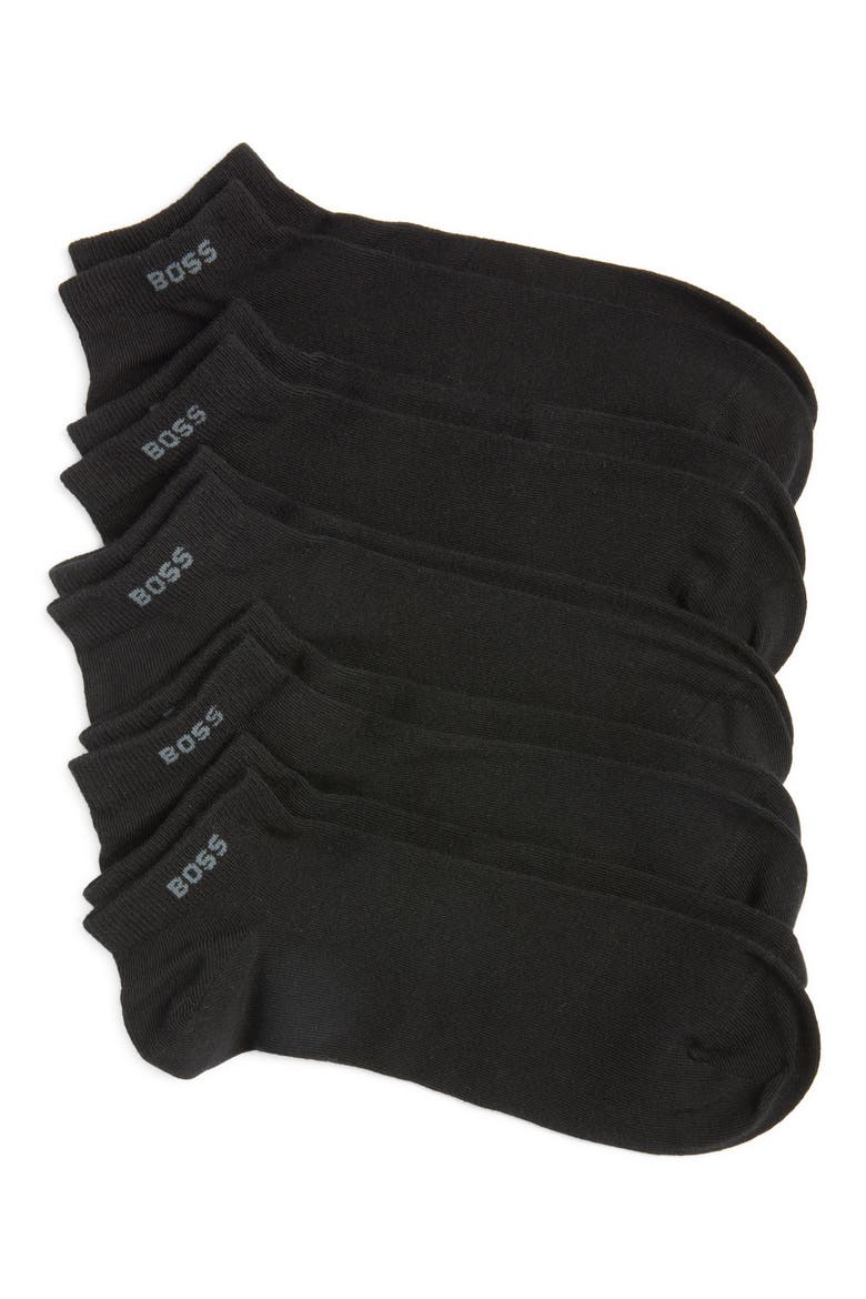 5-Pack Logo Ankle Socks, Main, color, BLK