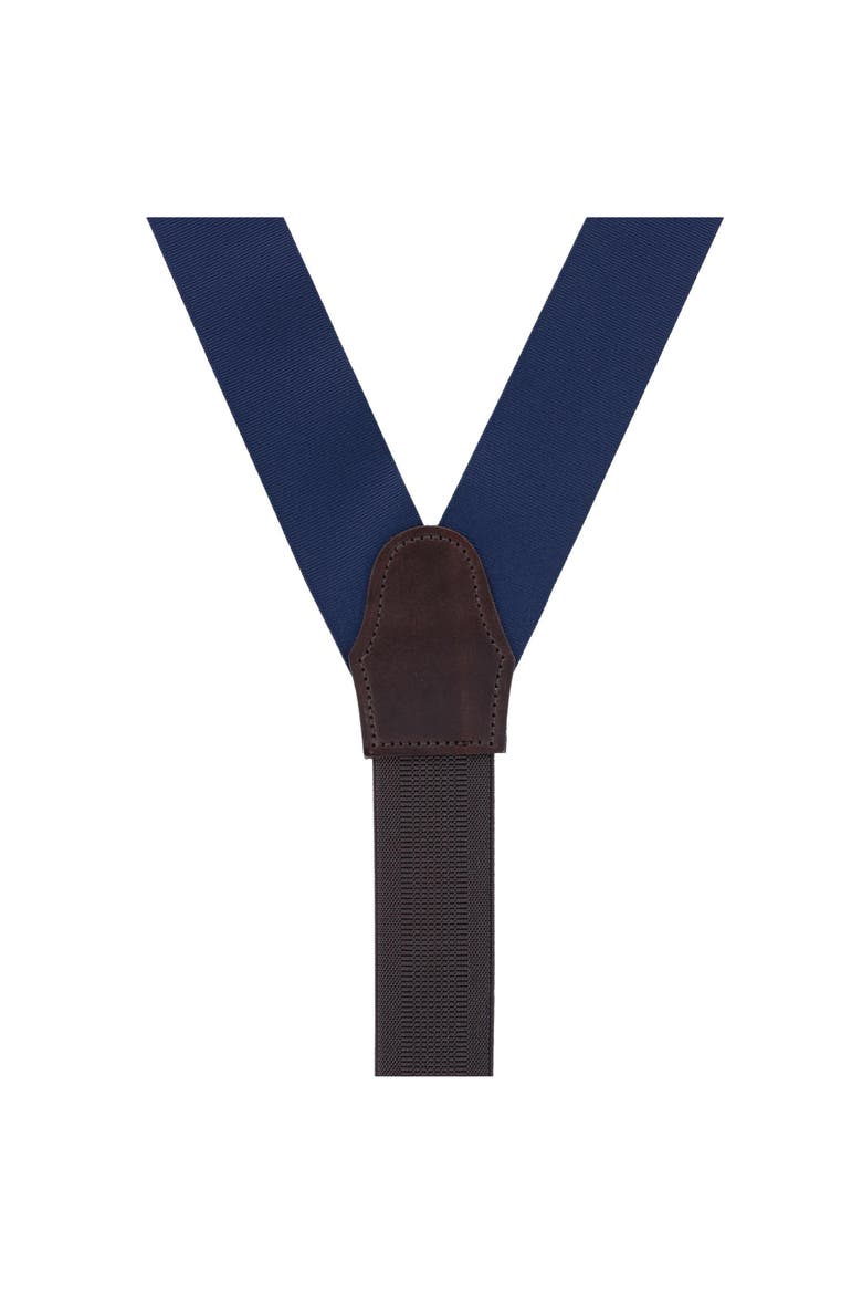 Big & Tall Phoenix 38mm Grosgrain Non Stretch Ribbon Button End Suspenders, Alternate, color, Navy