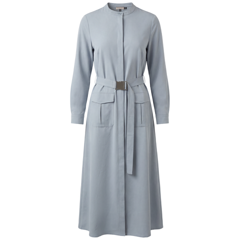 Button-Down Belted Cargo Midi Dress