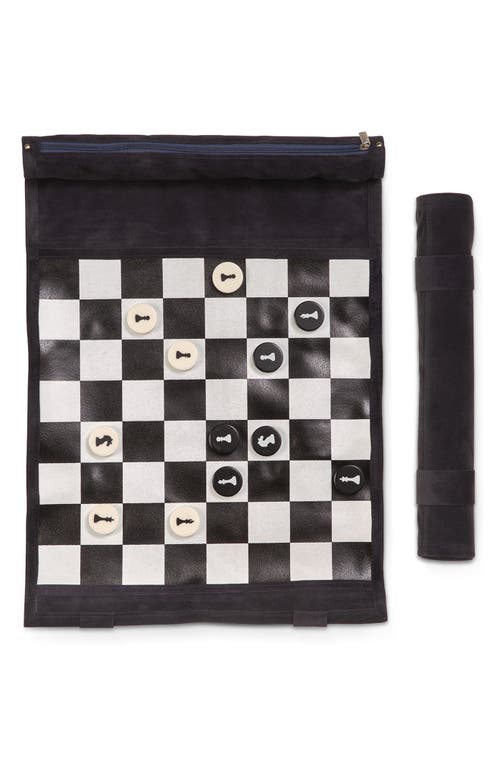 Bey-berk 12.5in Suede Roll Up Travel Chess Set In Multi