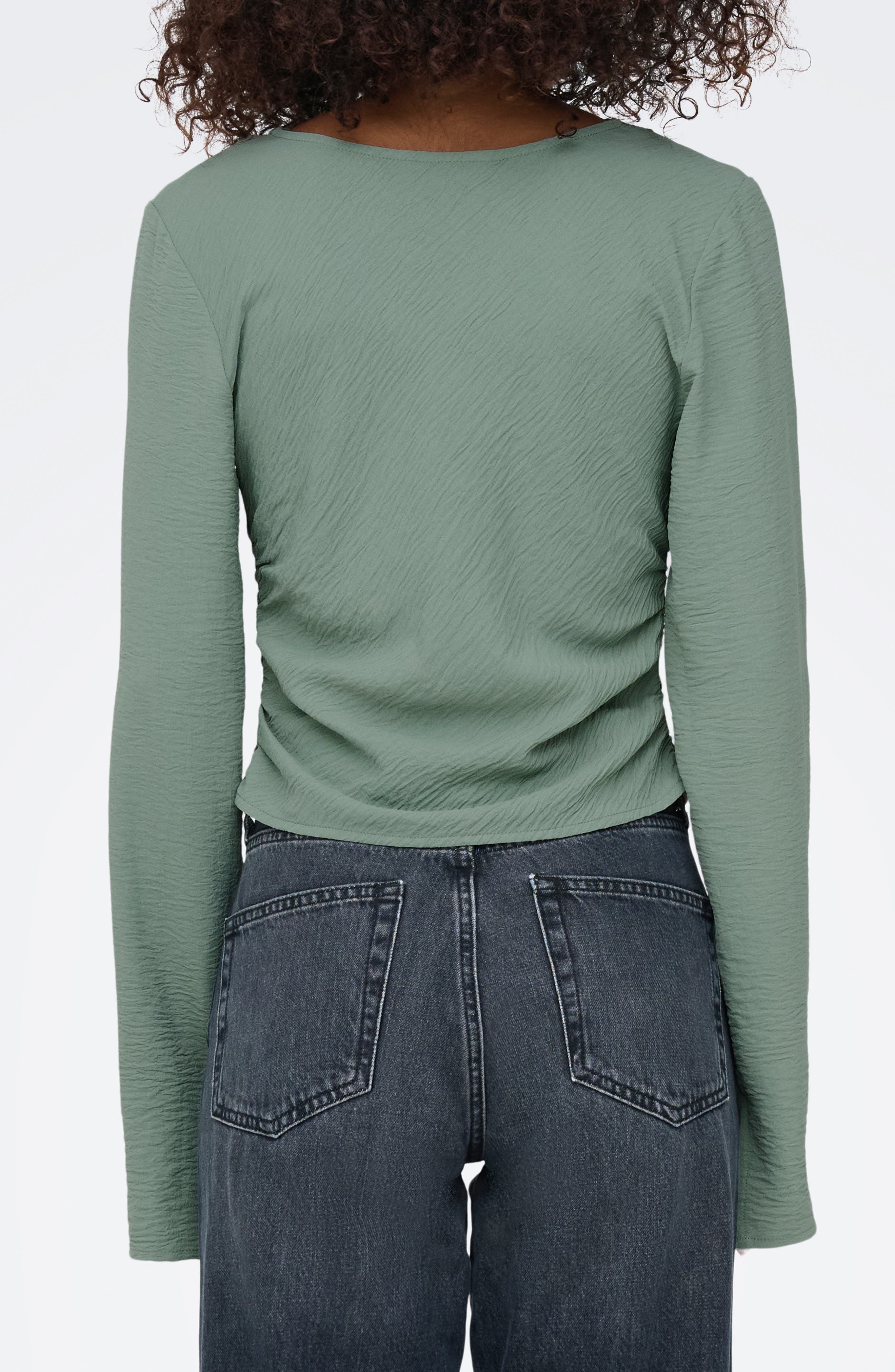 Mette Life Long Sleeve Waterfall Top - image 2