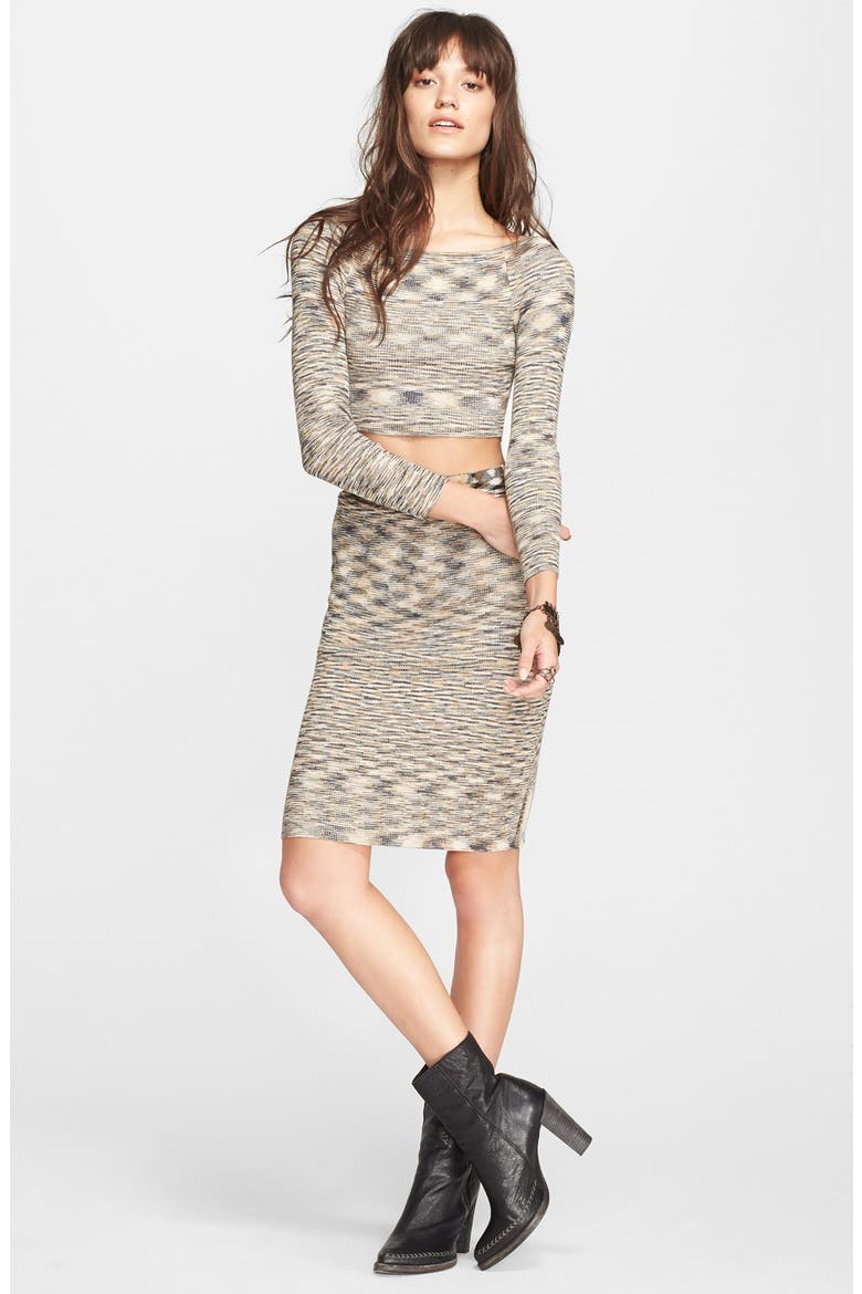 Space Dye Sweater & Skirt Set, Main, color, CAMEL MULTI
