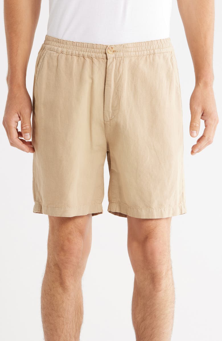 AG Paxton Linen & Cotton Shorts, Main, color, Ravine Beige