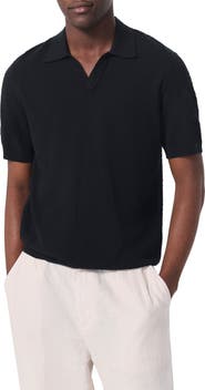 rag & bone Zuma Johnny Collar Chevron Terry Cloth Polo