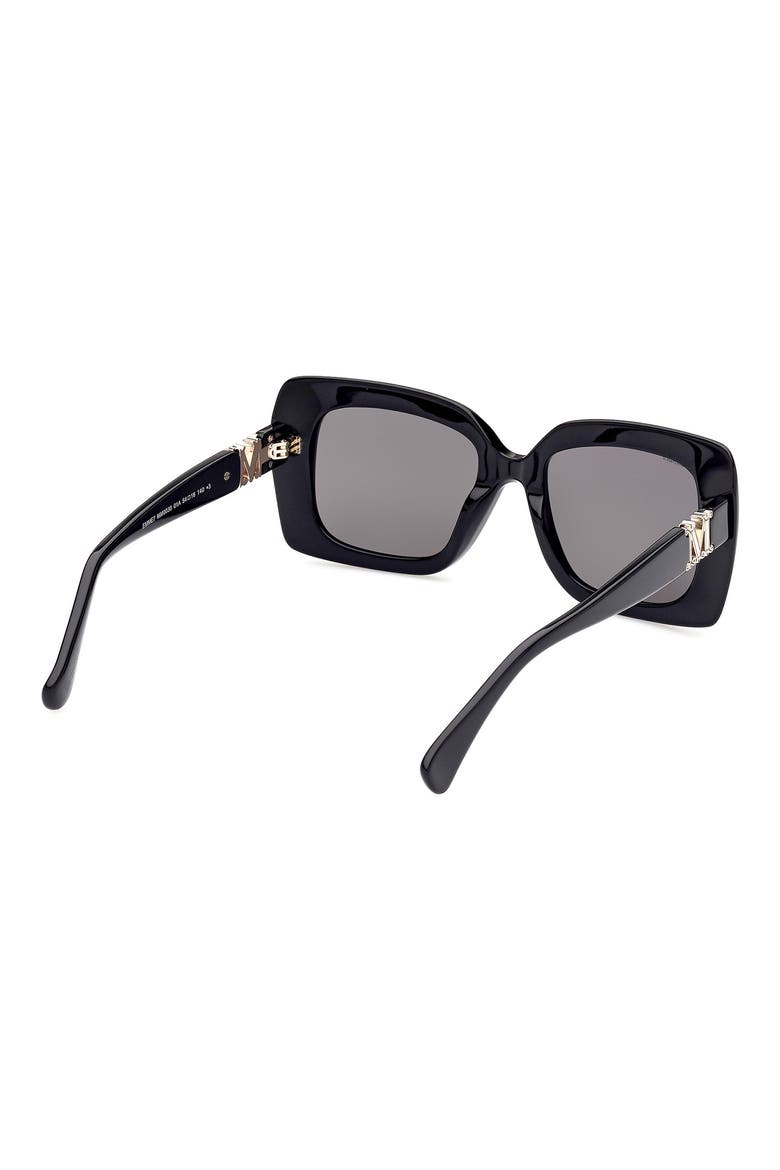 54mm Rectangular Sunglasses, Alternate, color, BLACK/ SMOKE